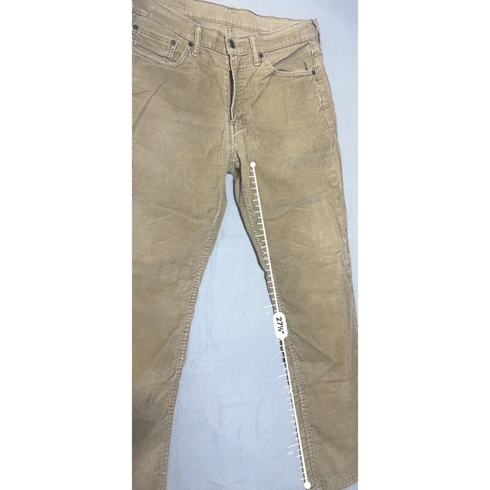 Levis 514 Straight Fit Corduroy Pants Khaki Tan PC9-00514-0796 Mens 33x30